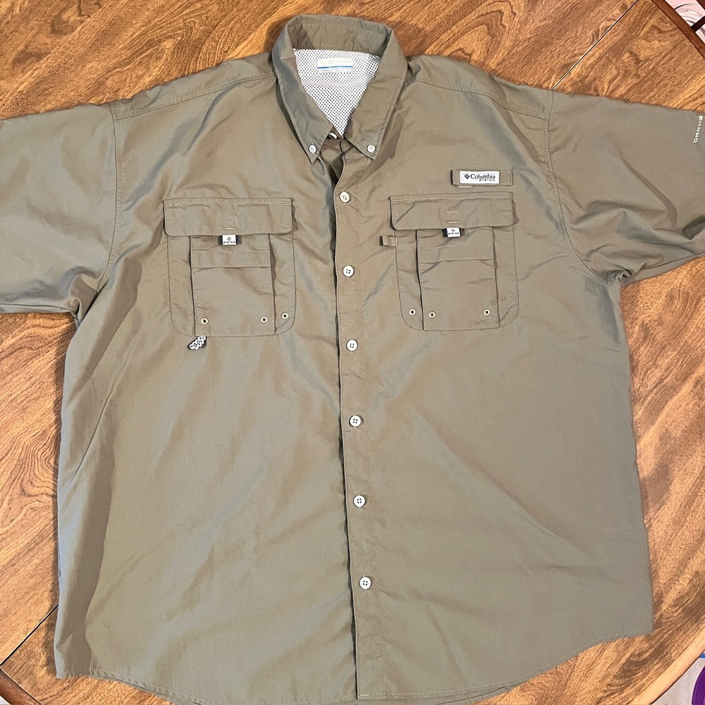 Columbia PFG Men's Short Sleeve Fishing Shirt Omni Shade Omni Wick XL